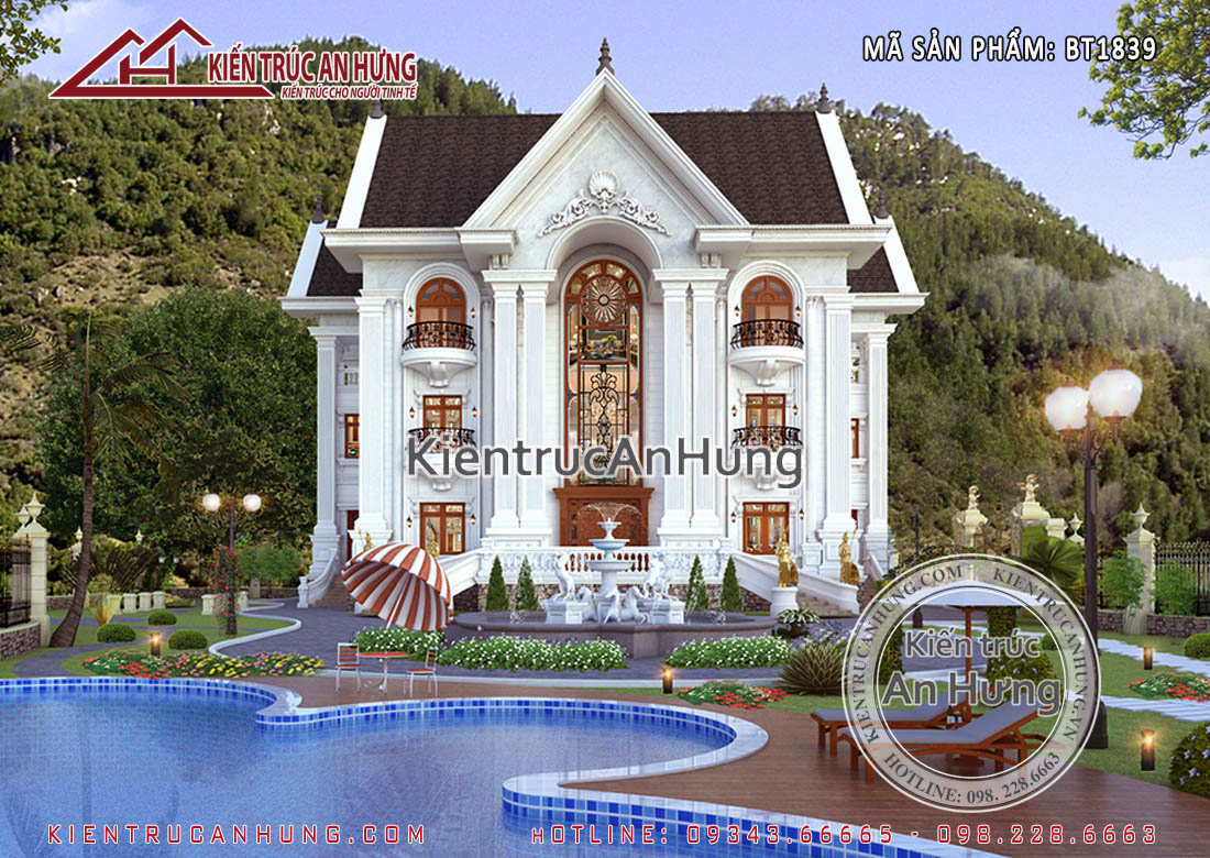 Mẫu biệt thự mái Thái 3 tầng - Anh Lý - Thanh Hóa - BT1839