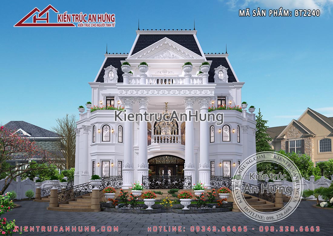 Biệt thự tân cổ điển 3 tầng của gia đình anh Hải tại Tuyên Quang
