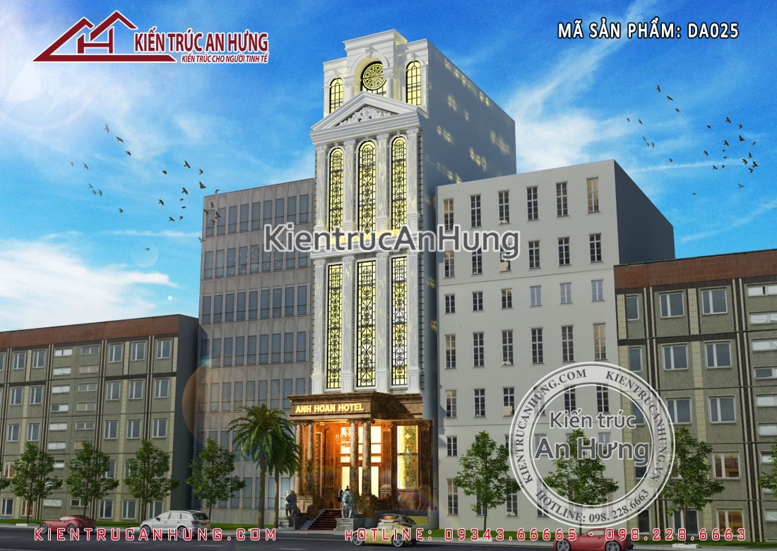 Thiết kế khách sạn tân cổ điển 11 tầng tại Nghệ An