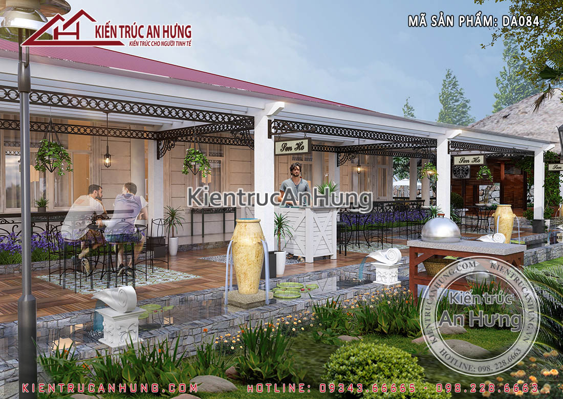 Thiết kế kiến trúc tổng quan nhà hàng Buffet Sen Hồ - Hưng yên - DA2212