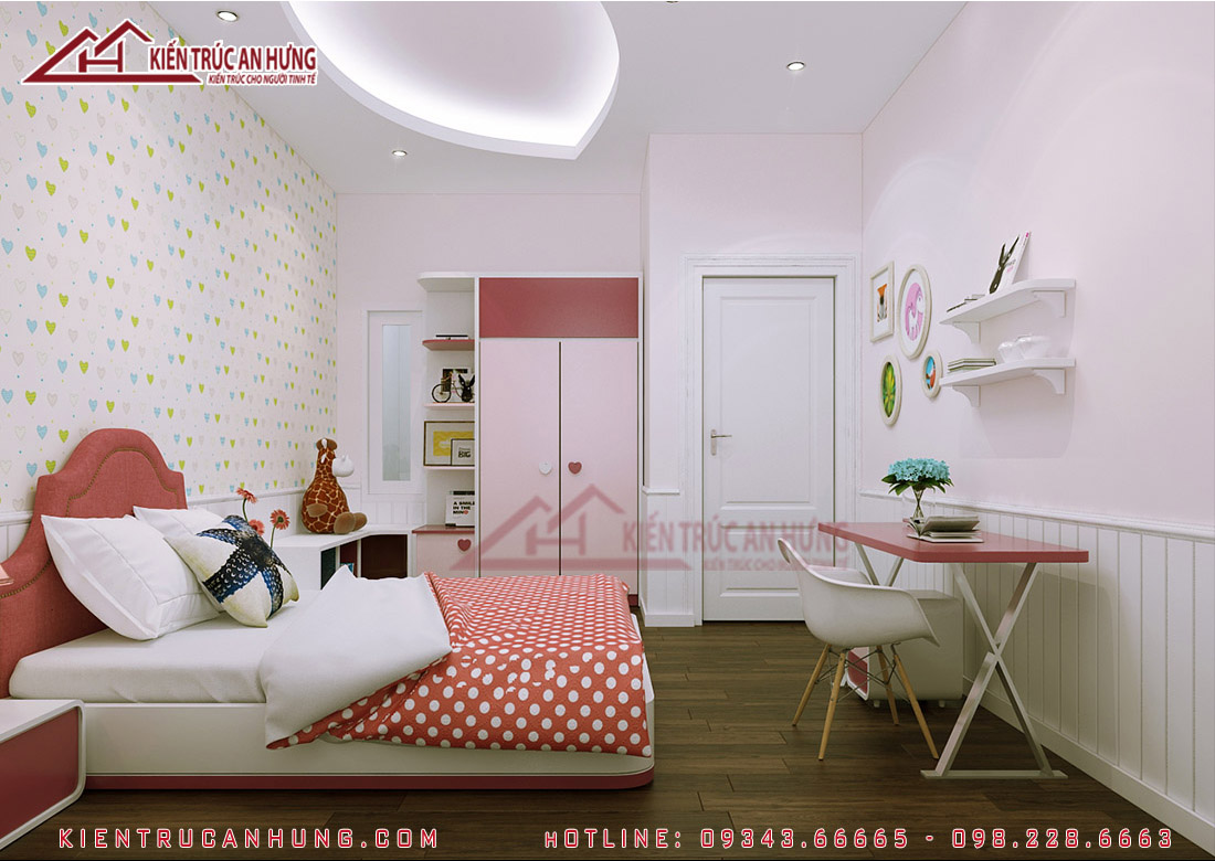 Thiết kế nội thất phòng ngủ cho bé gái tuổi teen