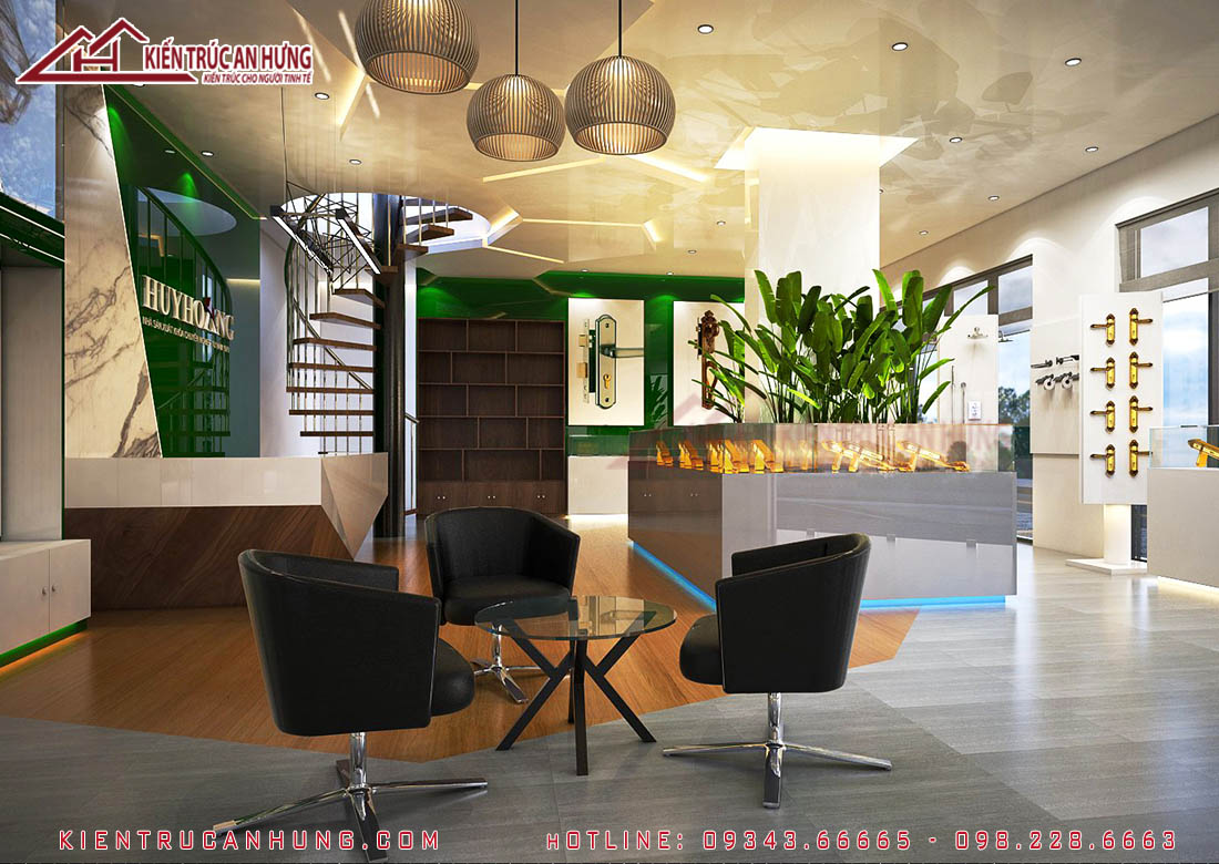 Thiết kế nội thất showroom khóa Huy Hoàng - Hà Nội - NT1597