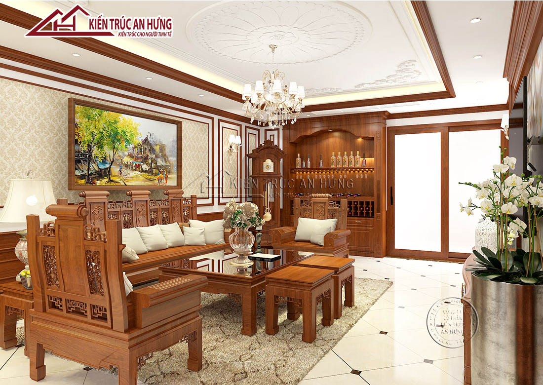 Thiết kế nội thất phong cách Á đông của gia đình chị Lam 
