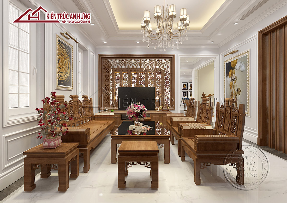 Thiết kế nội thất biệt thự tân cổ điển - Anh Linh - Bạc Liêu - NT1768