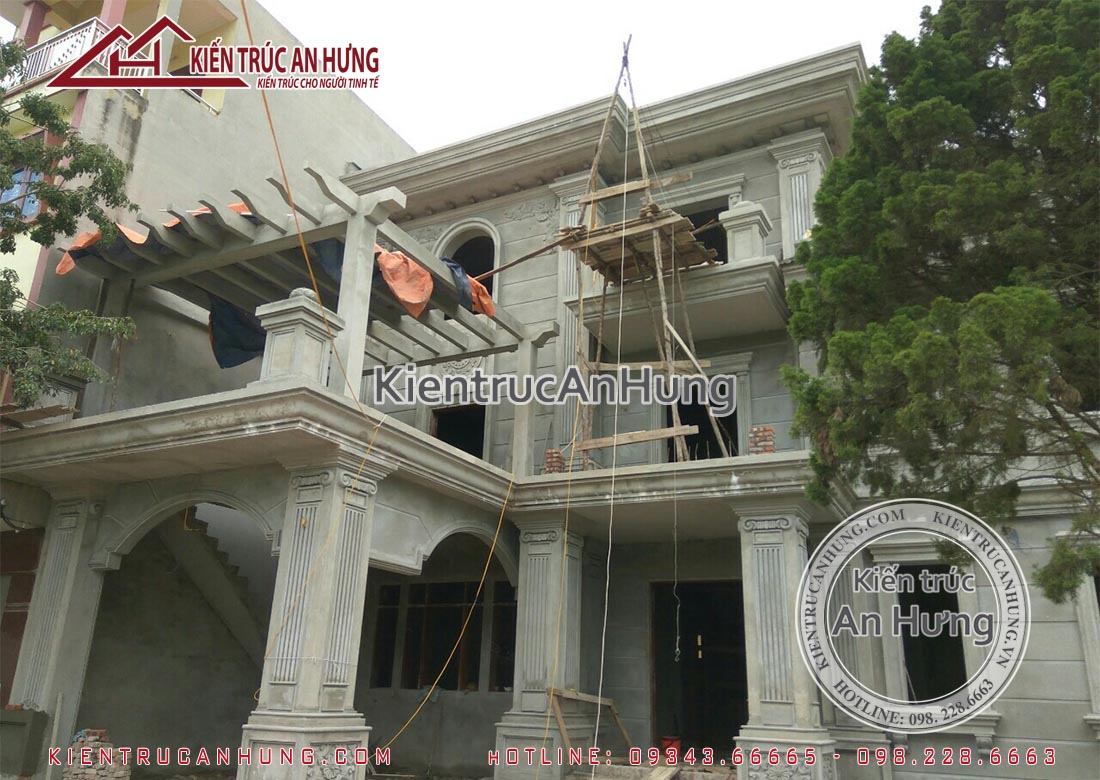 Thi công biệt thự tân cổ điển 3 tầng 2 mặt tiền tại Lạng Sơn