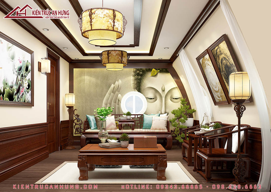 Thiết kế nội thất thờ đẹp, sang trọng của gia đình chị Linh tại Bình Dương
