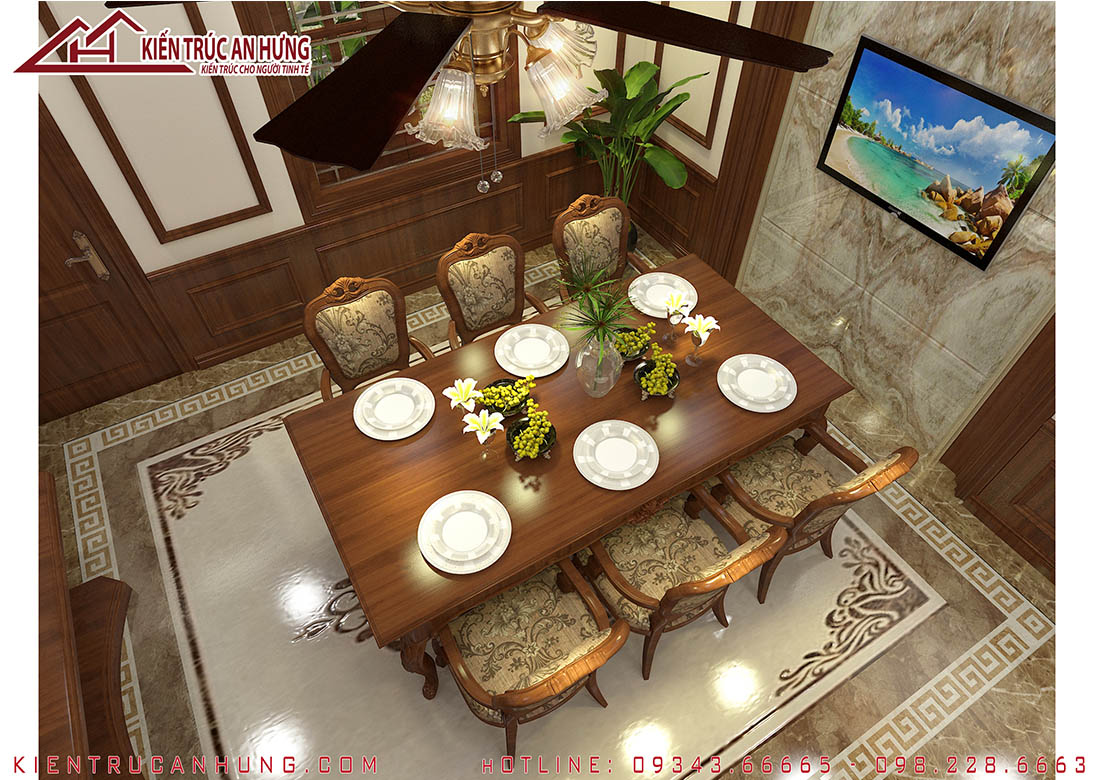 Thiết kế nội thất phòng ăn phong cách Á Đông sang trọng, ấm cúng