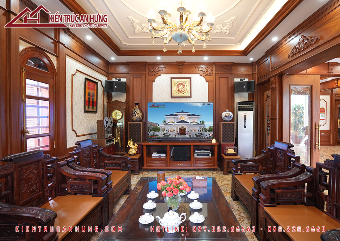 Thi công biệt thự 2 tầng tuyệt đẹp tại Ninh Bình được thiết kế theo lối kiến trúc tân cổ điển sang trọng, tinh tế