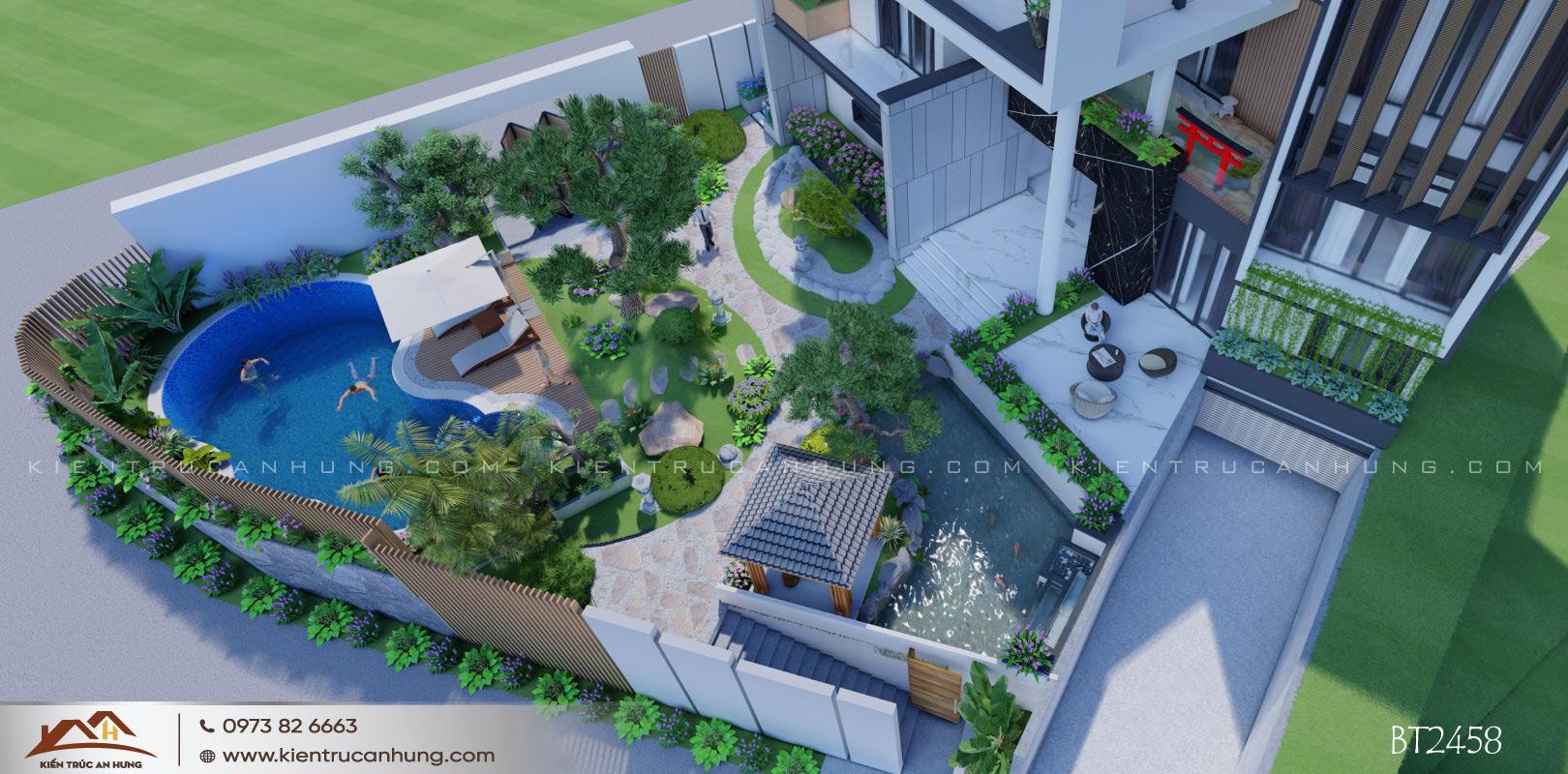 Đơn giá thiết kế sân vườn chi tiết cho nhà biệt thự vườn 80.000đ/m2